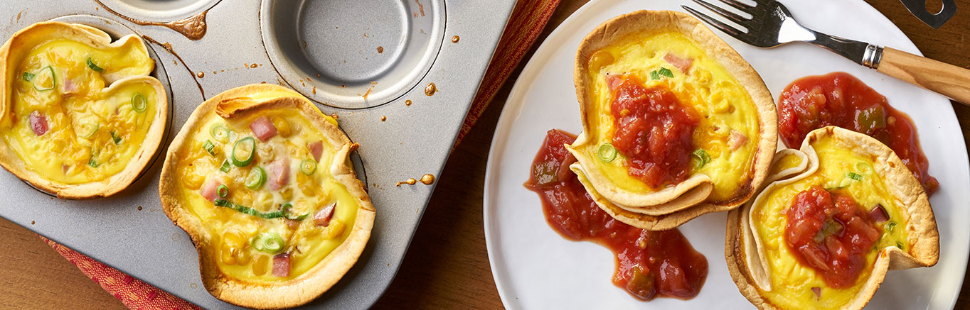 Mini Egg and Cheese Tortilla Cups