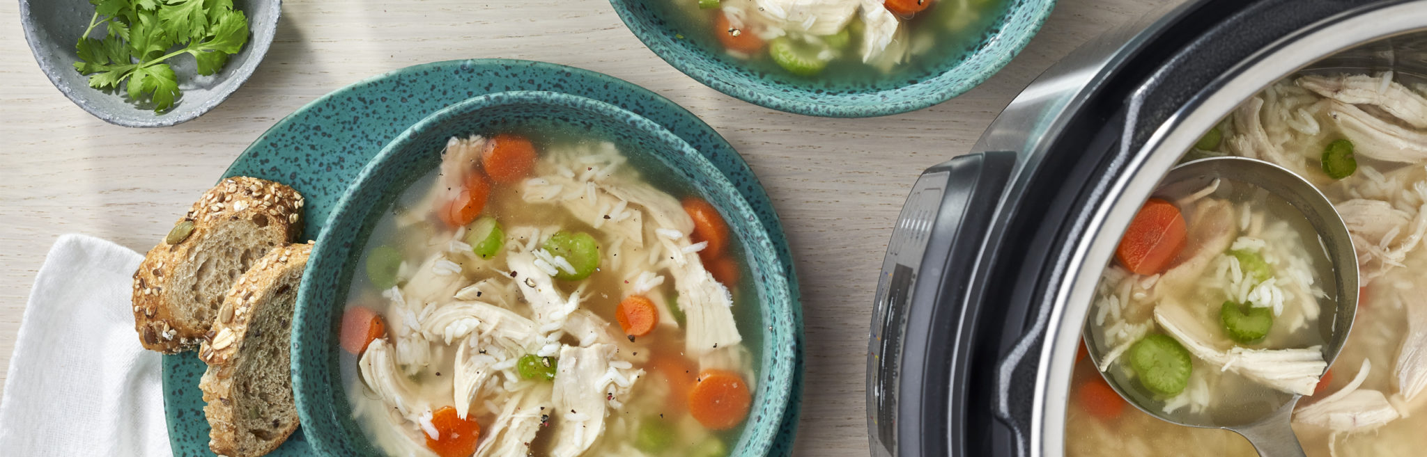 Instant Pot chicken rice soup