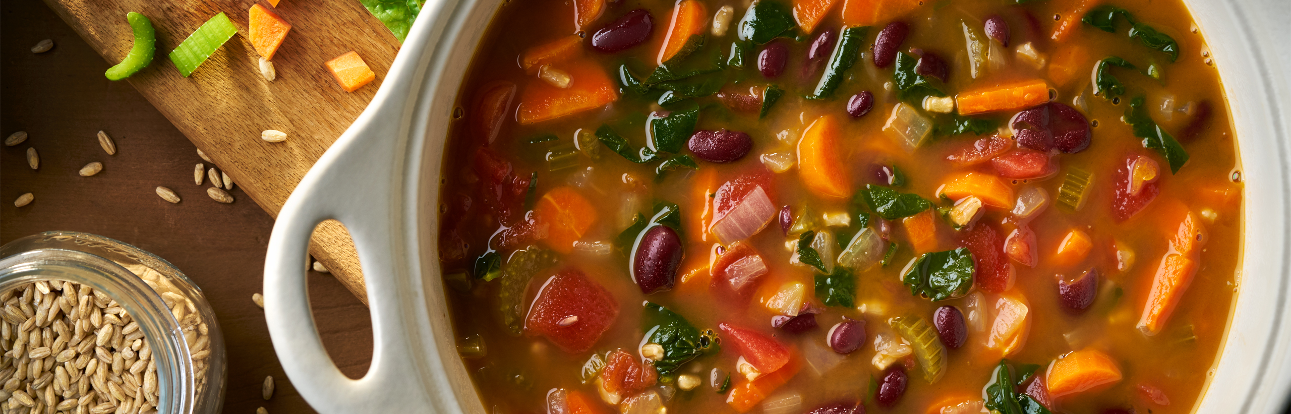 Hearty vegetable barley soup