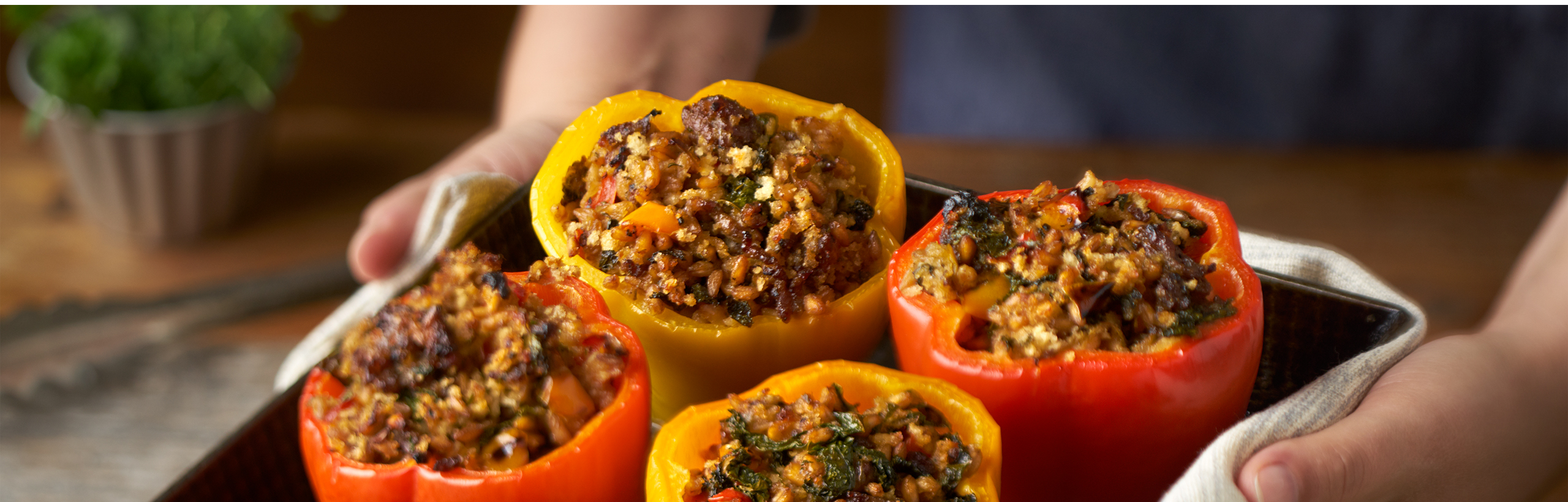 Stuffed Peppers With Kale Farro Swanson