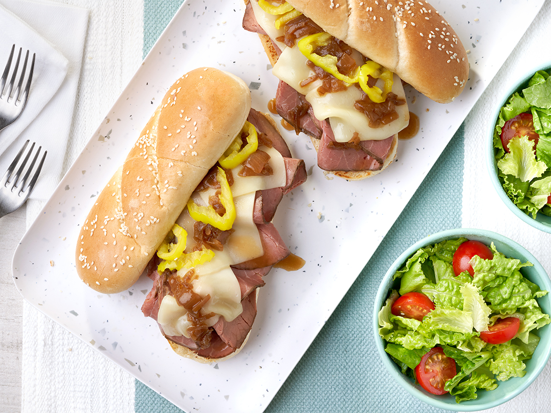 Dripping Roast Beef Sandwiches With Melted Provolone | Campbell’s® Recipes