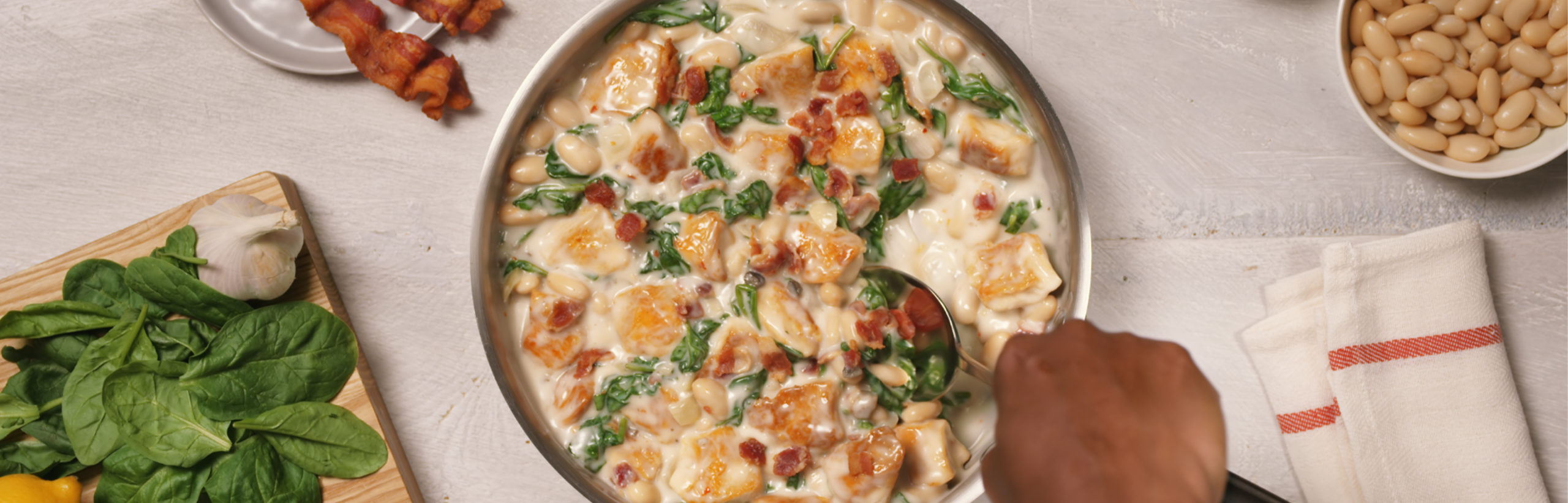 Italian Chicken Skillet with Spinach and Bacon - Campbell Soup Company