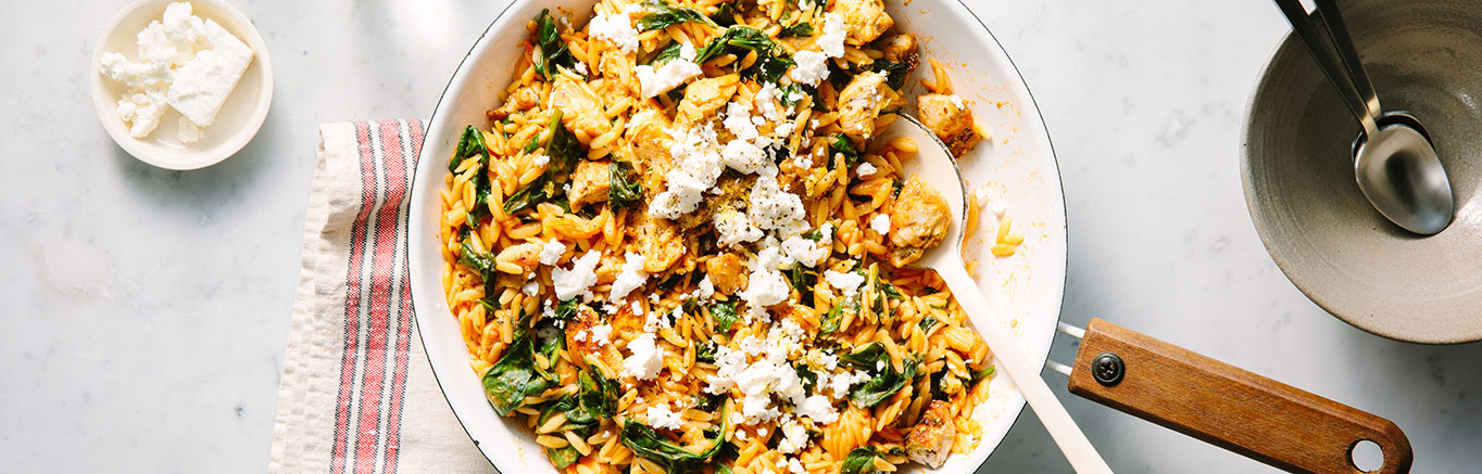 One-pot Greek chicken risoni (orzo)